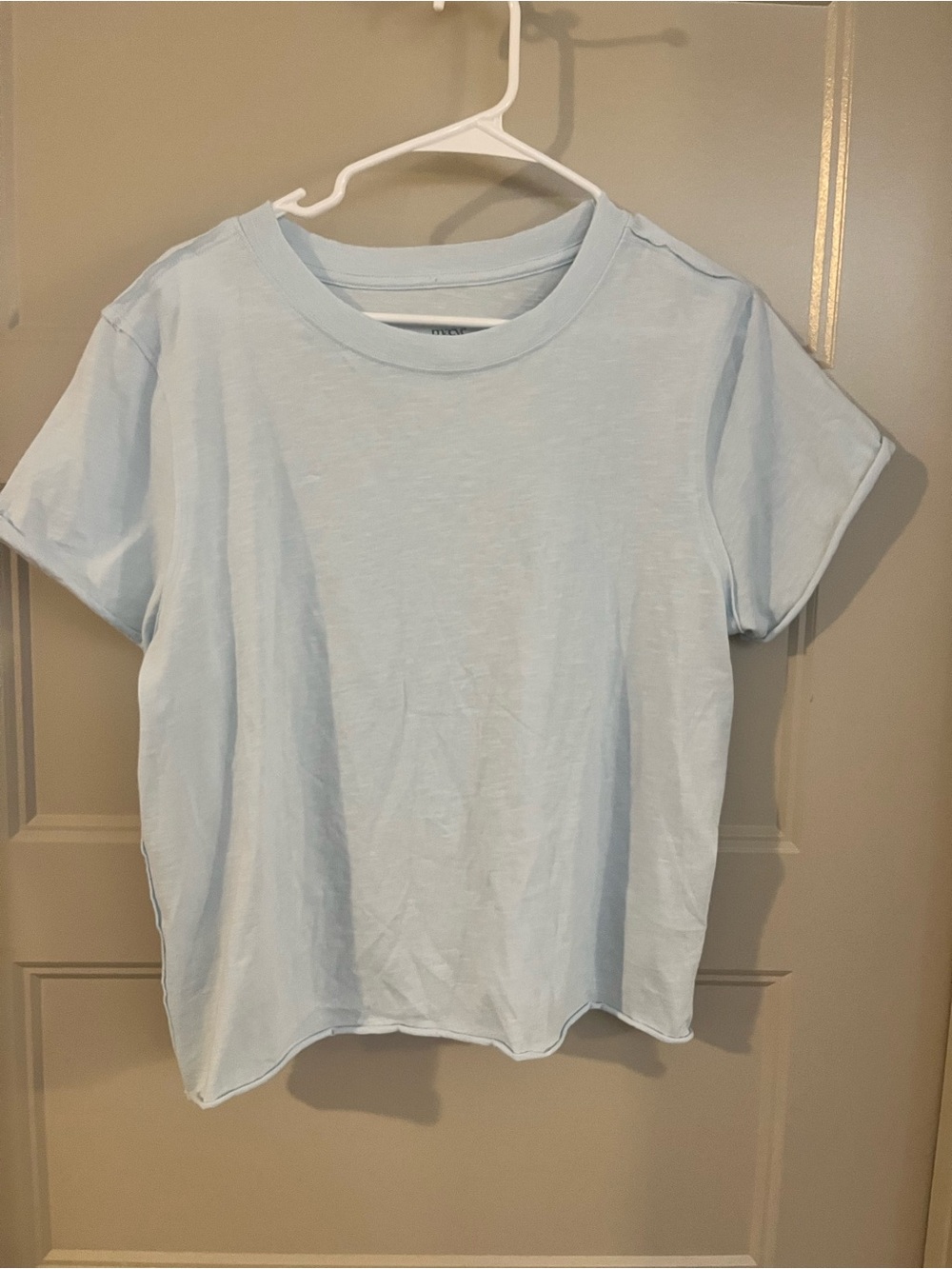 Maeve by Anthropologie Short Sleeve Crewneck Tee - Light Blue